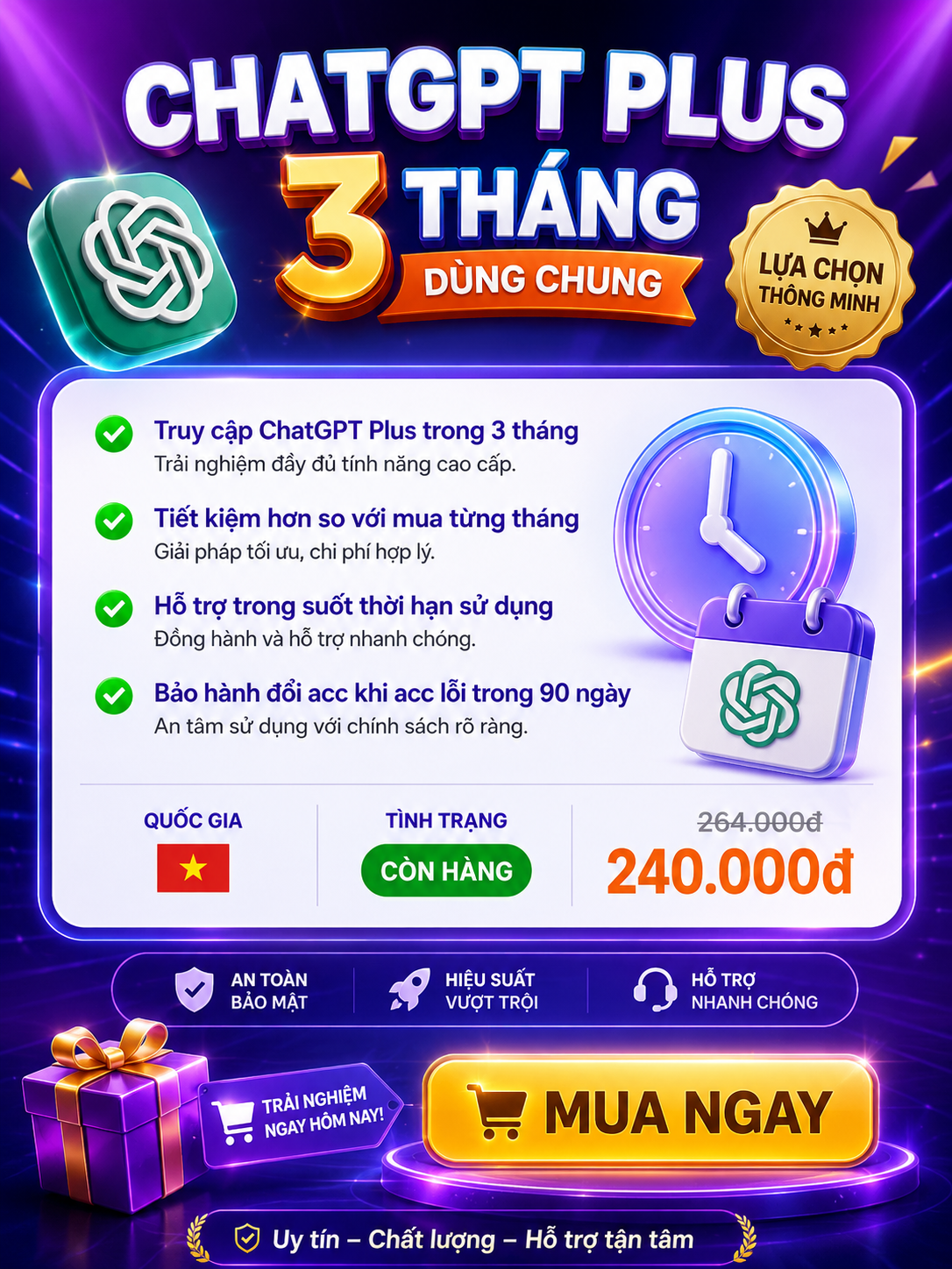 Hình ảnh ChatGPT Plus 3 Tháng (Dùng Chung)
